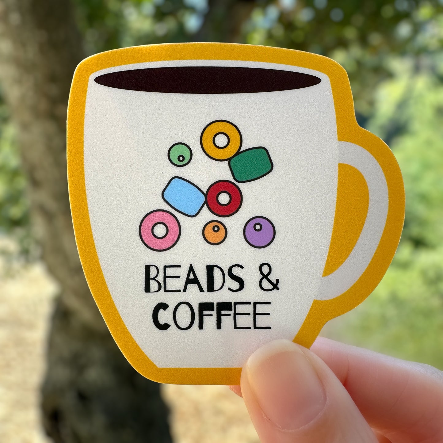 Vinyl Beading Sticker - Beads & Coffee