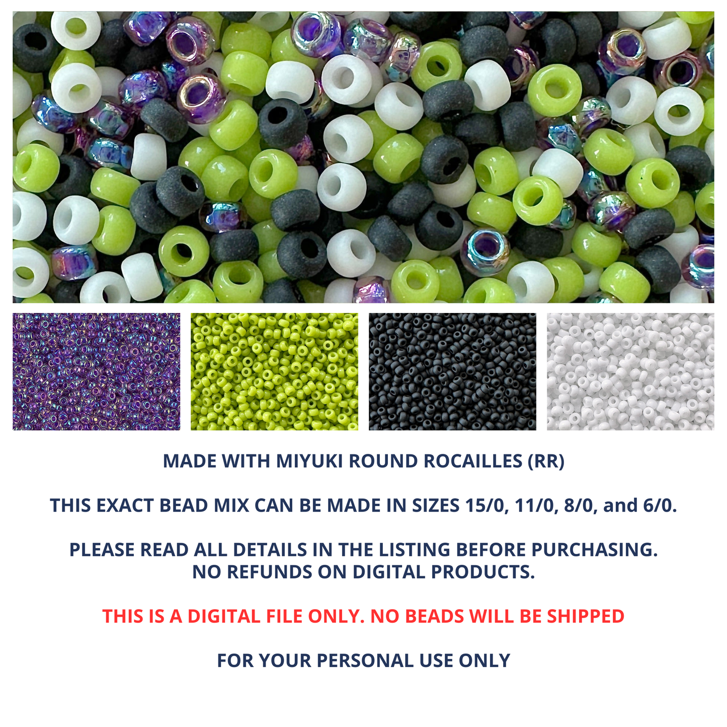 Monster Mash Miyuki Bead Color Palette
