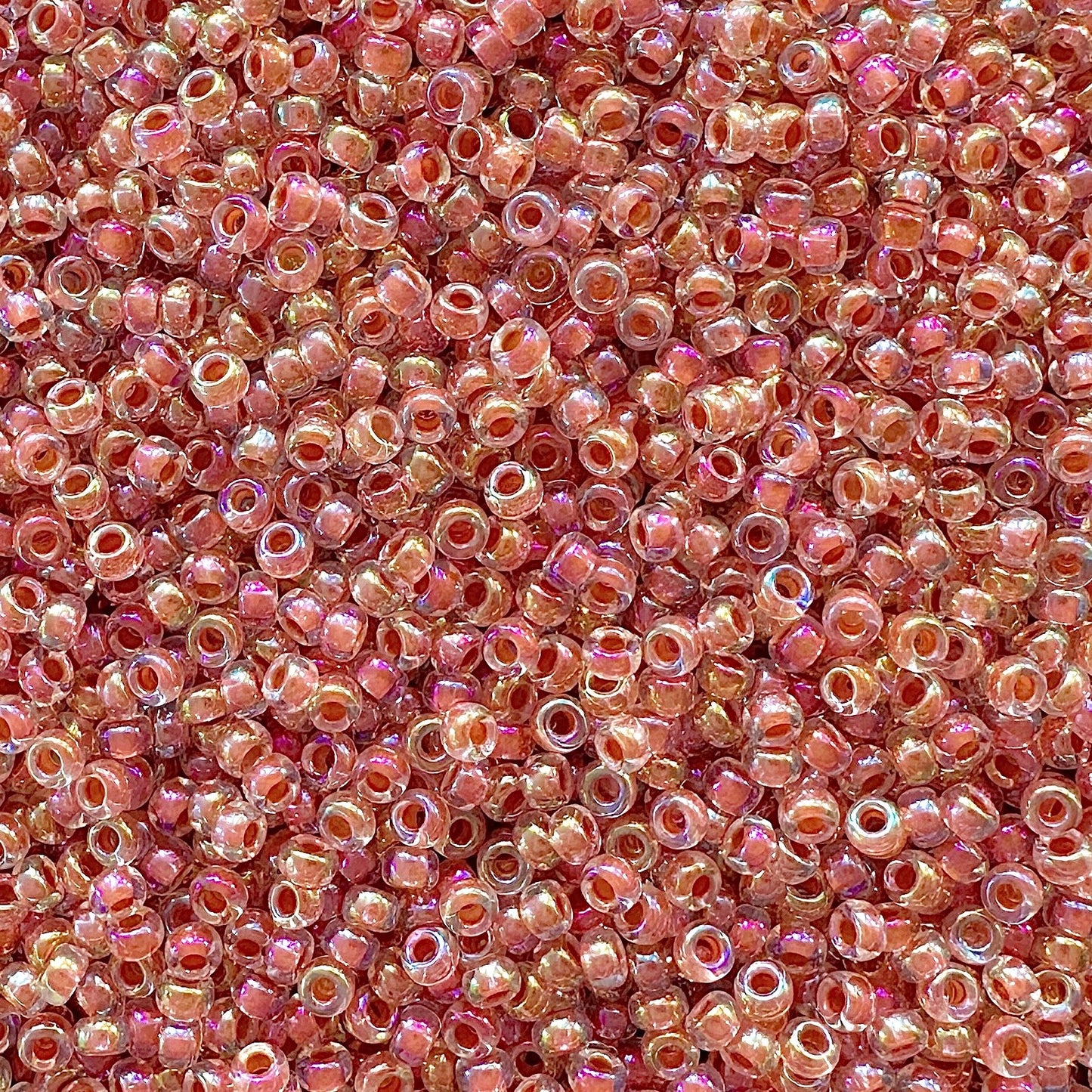 Miyuki 11 - 275 Salmon Lined Crystal AB - The Bead Mix