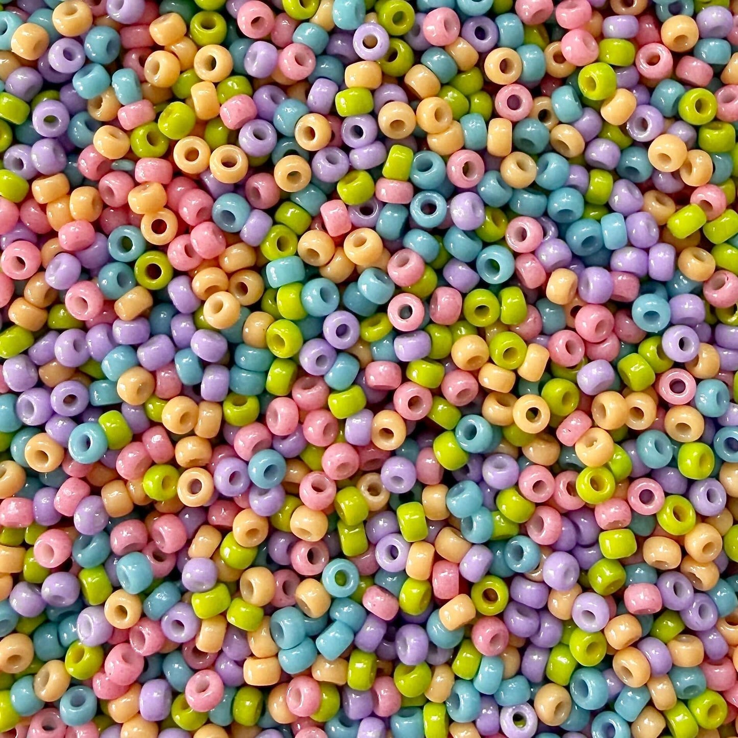 Mix of candy color Miyuki seed beads.