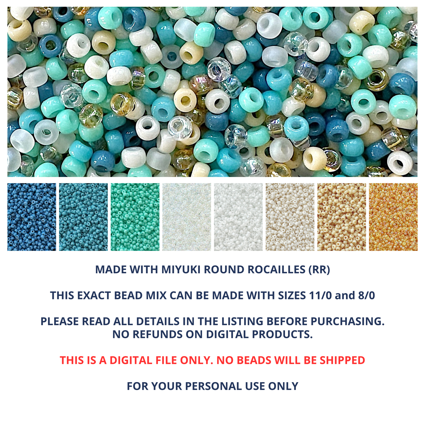 Seaside Miyuki Bead Mix Recipe & Color Palette (DIGITAL) - The Bead Mix