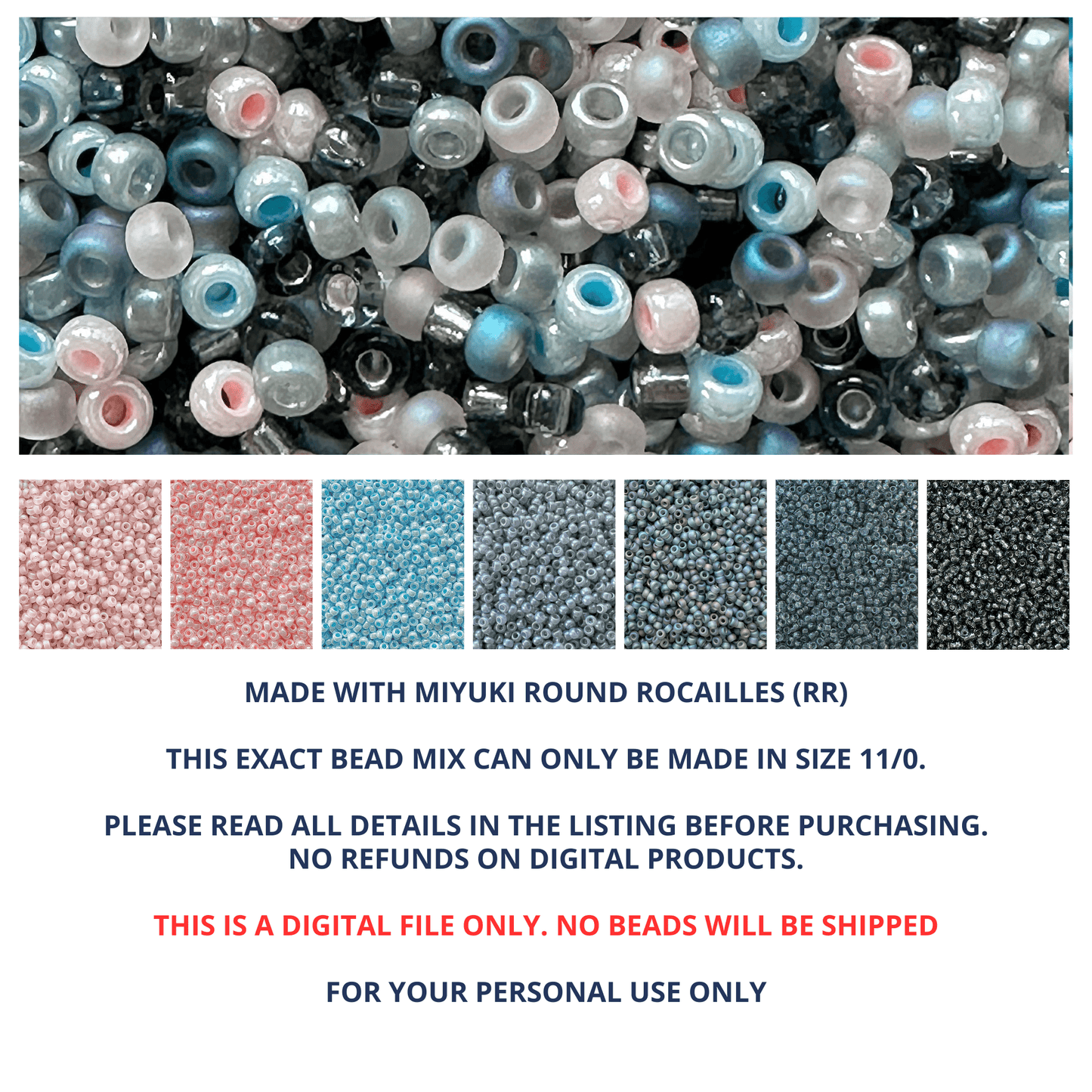 Stormy Miyuki Bead Mix Recipe & Color Palette (DIGITAL) - The Bead Mix