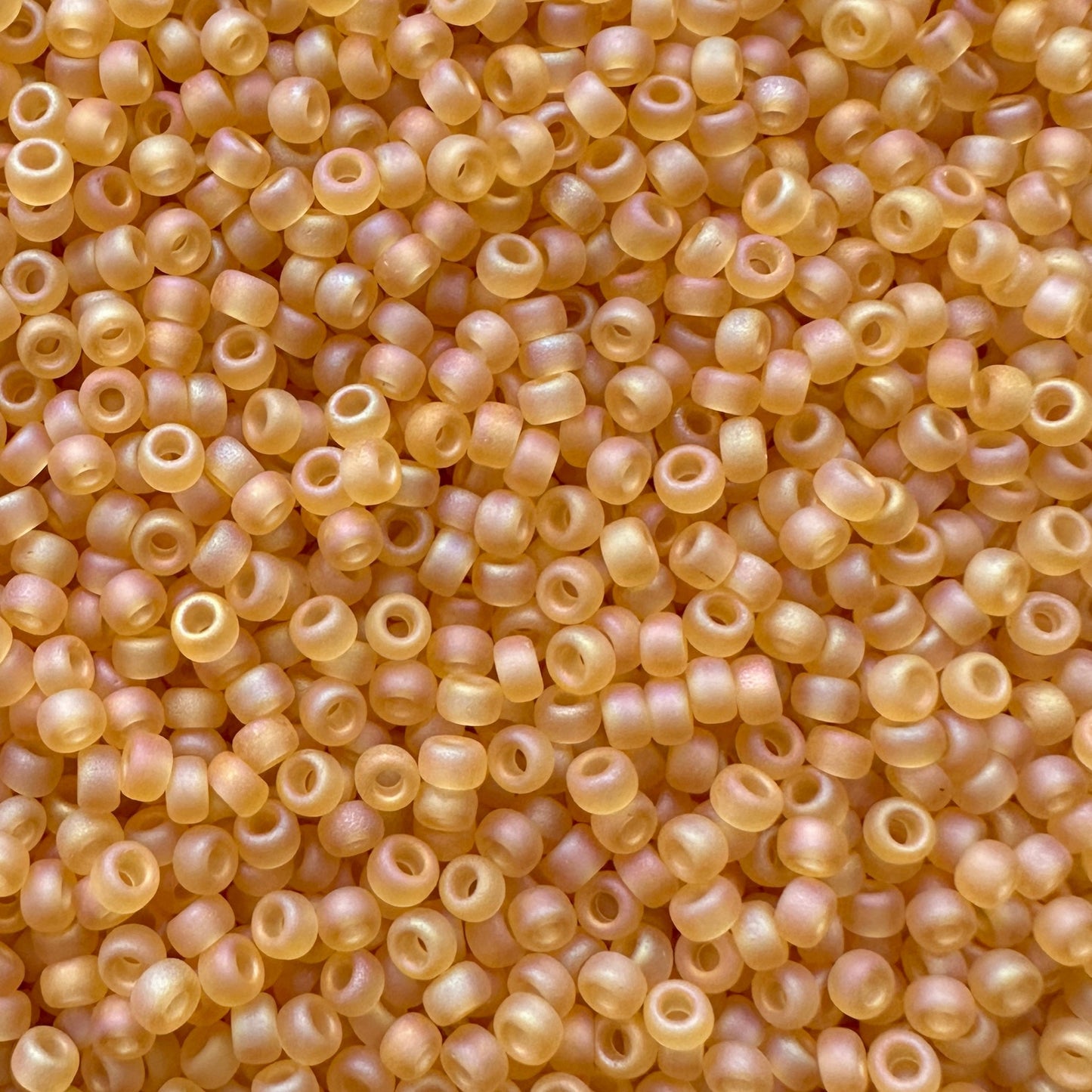 11-132FR: Matte Transparent Light Amber AB Miyuki 11/0 Seed Beads - The Bead Mix
