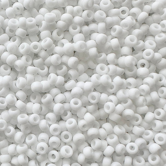 11-402F: Matte Opaque White Miyuki 11/0 Seed Beads - The Bead Mix