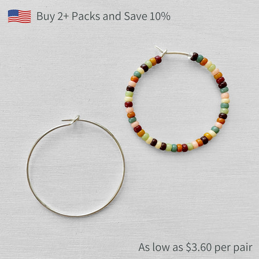 25mm Sterling Silver Beading Hoops - The Bead Mix