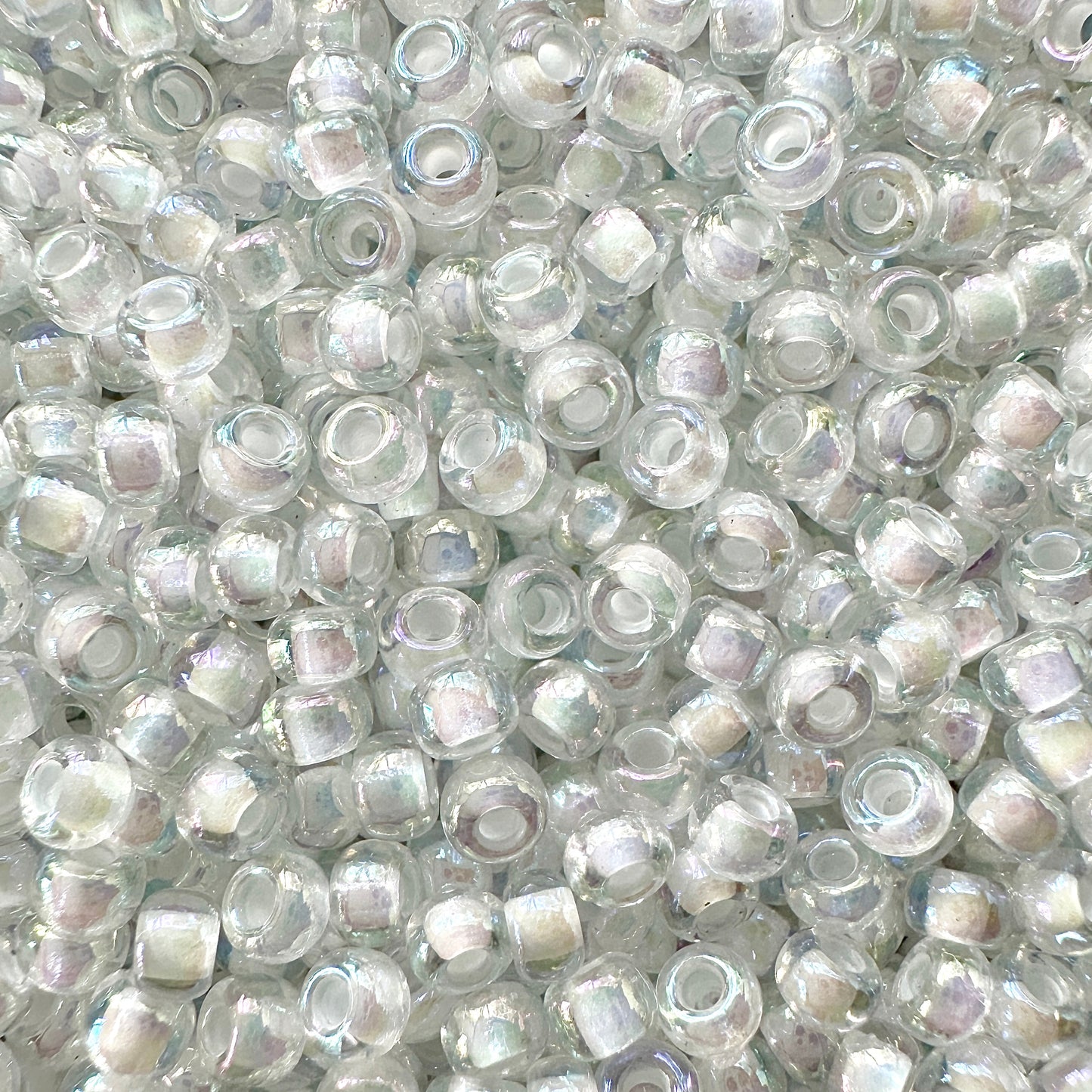 8-284: White Lined Crystal AB Miyuki 11/0 Seed Beads - The Bead Mix