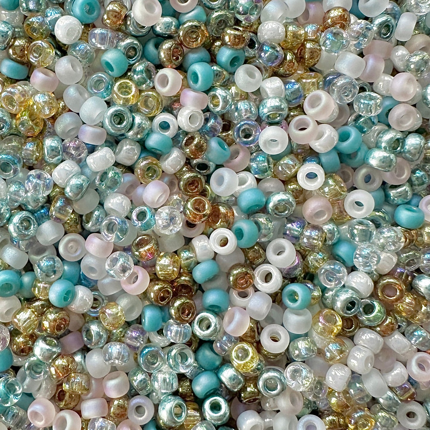 Mix of beach-inspired miyuki 11/0 seed beads by The Bead Mix