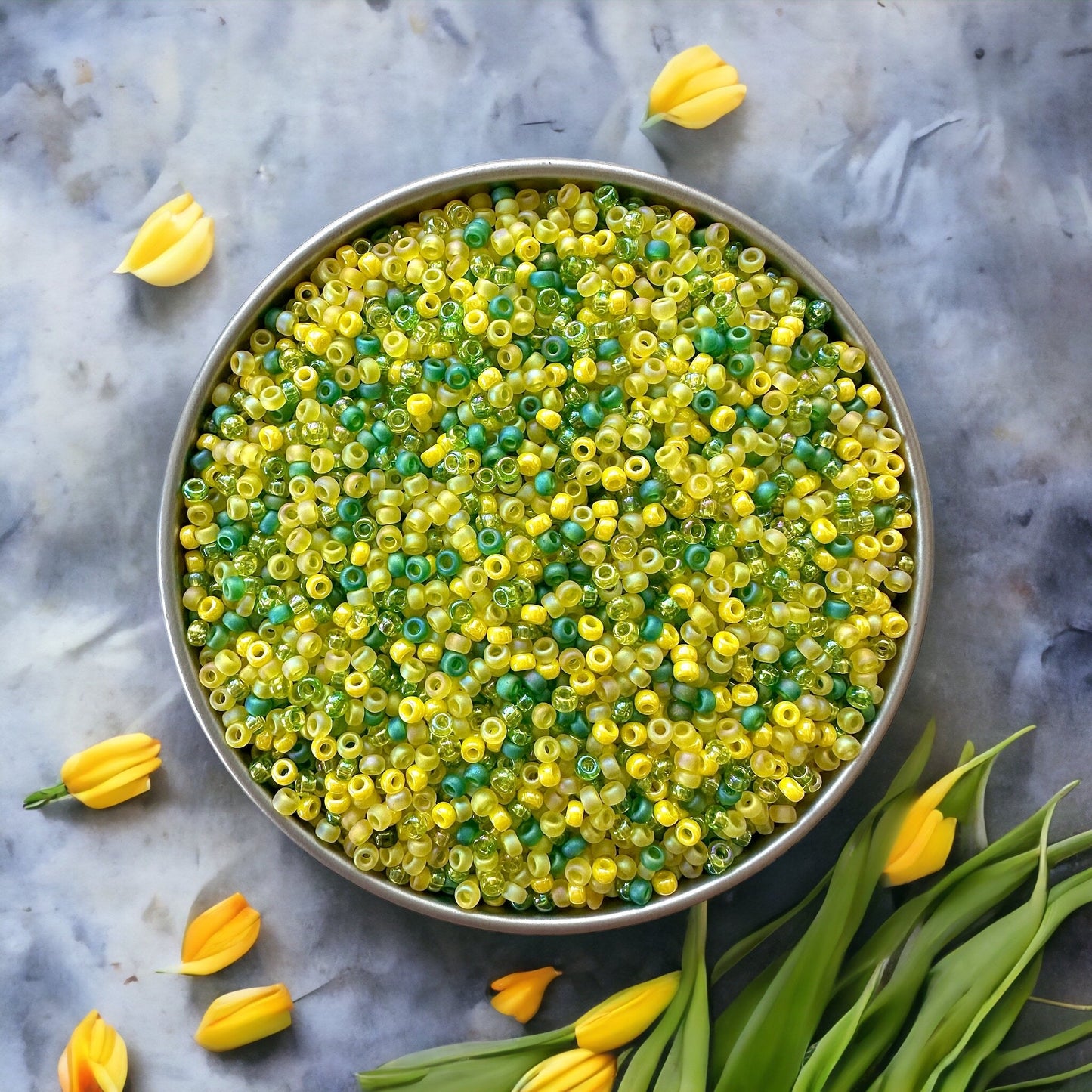 Lemon Lime 11/0 Miyuki Seed Bead Mix - The Bead Mix