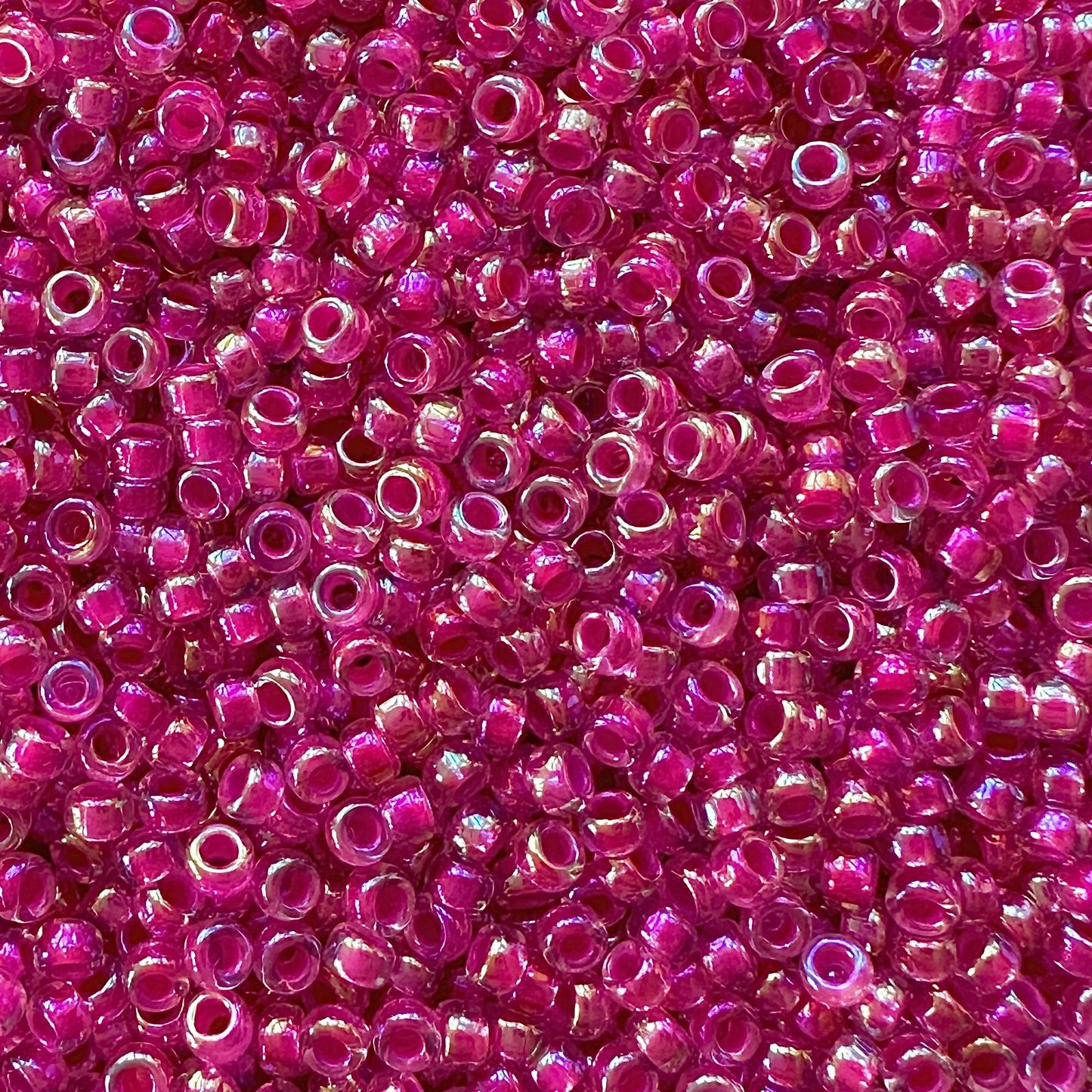 Miyuki 11-355 Hot Pink Lined Crystal AB - The Bead Mix