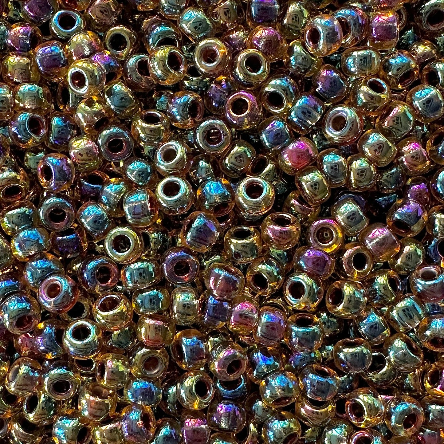 Miyuki 8-357 Root Beer Lined Light Topaz AB - The Bead Mix