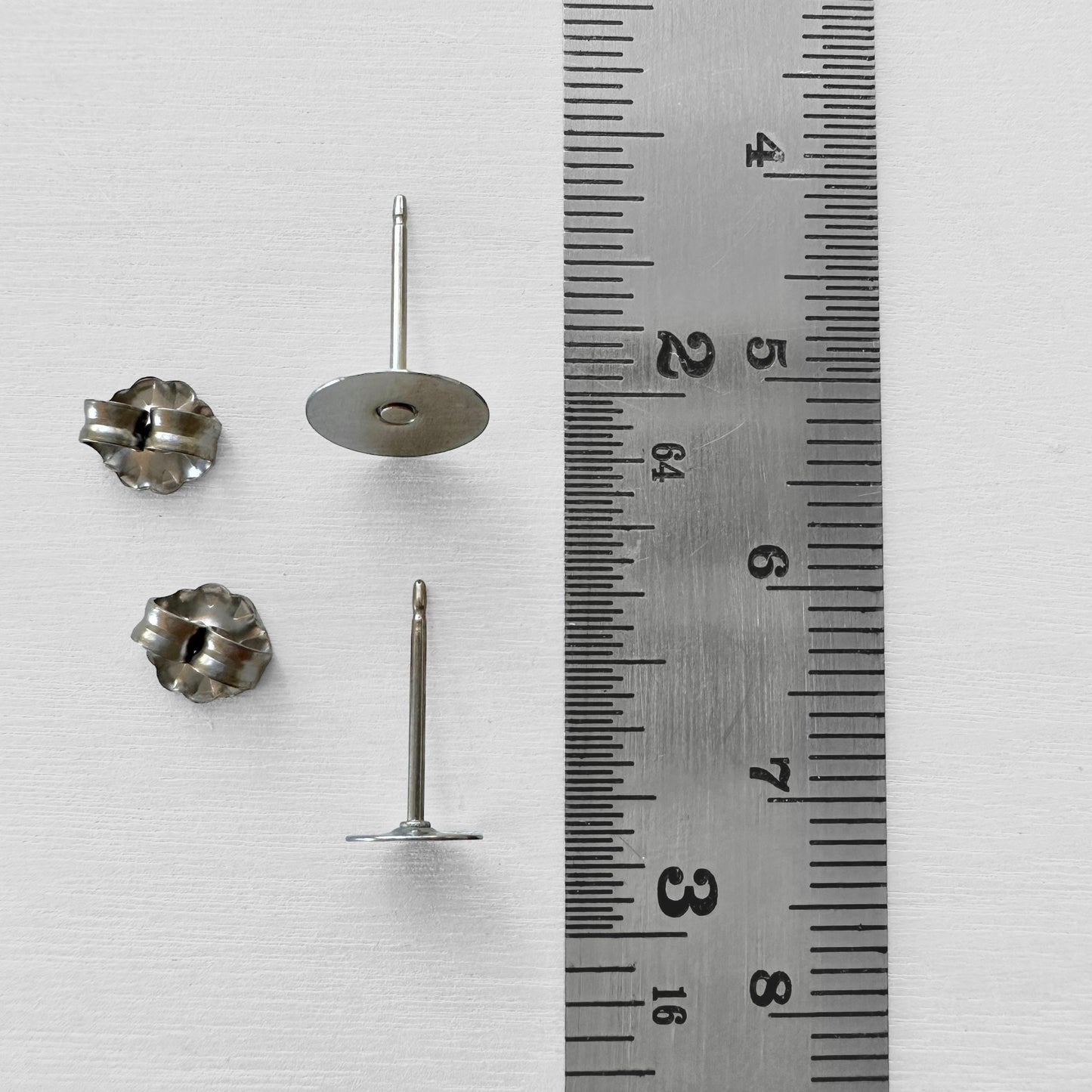 Titanium + Nickel-free Stainless Steel Flat Pad Post Earrings with Clutch - The Bead Mix