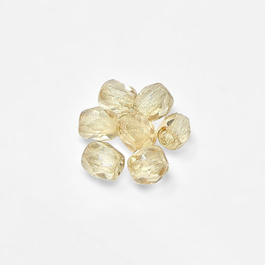 3mm Champagne Czech Fire Polished Round Beads - The Bead Mix