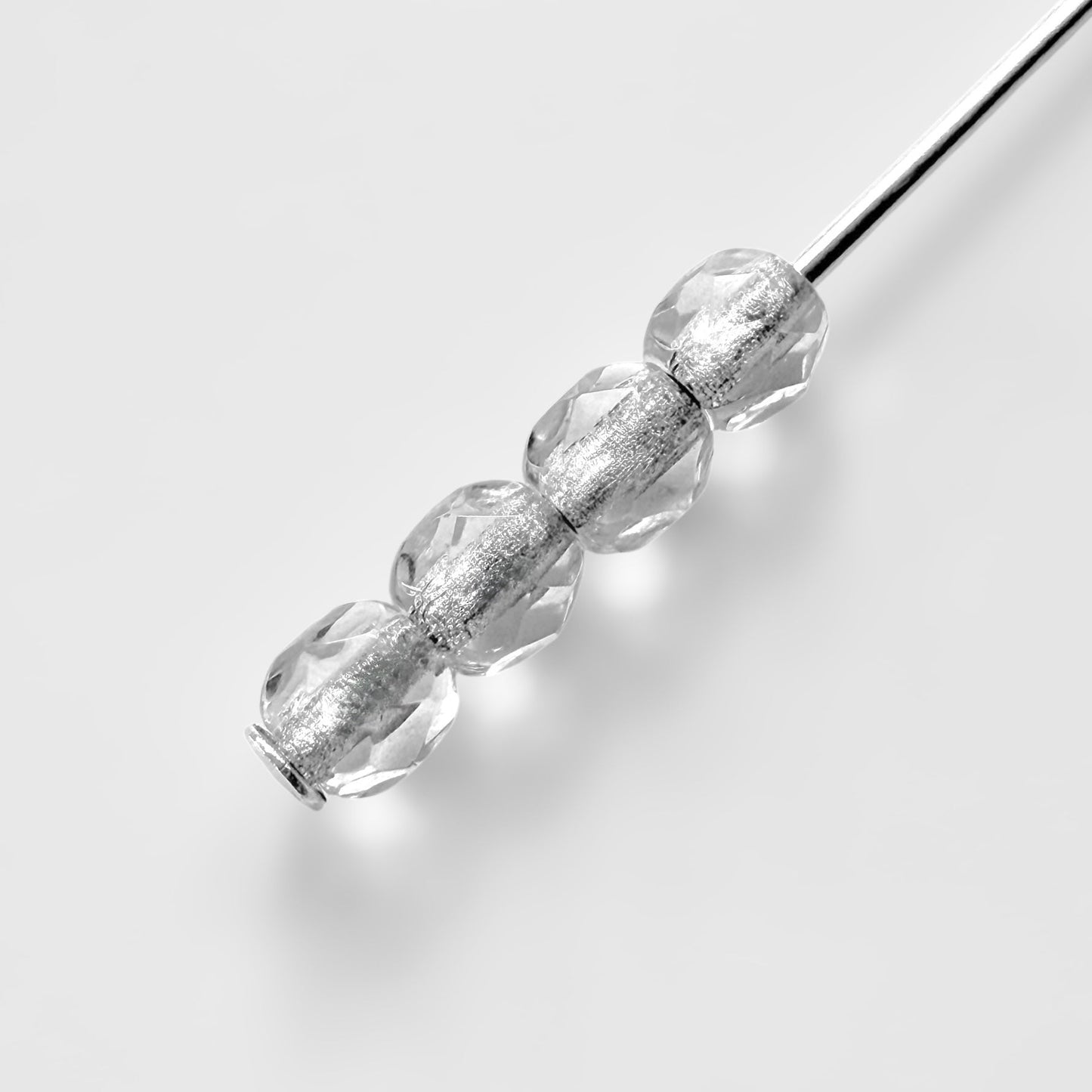 3mm Crystal Silver Lined Czech Fire Polished Round Beads - The Bead Mix