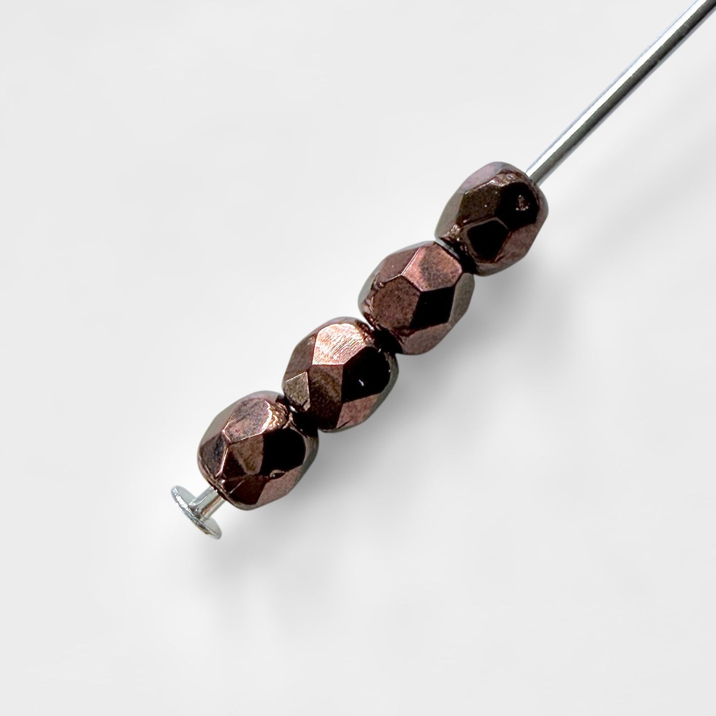 3mm Dark Bronze Czech Fire Polished Round Beads - The Bead Mix