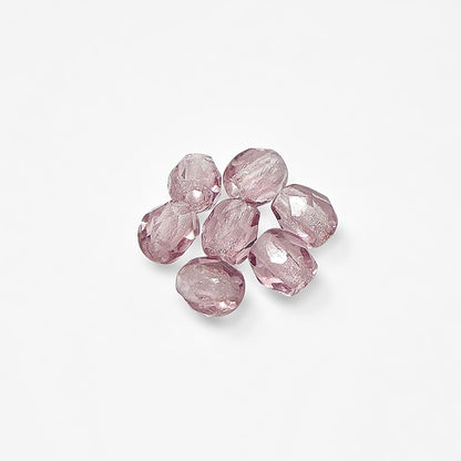 3mm Light Amethyst Czech Fire Polished Round Beads - The Bead Mix