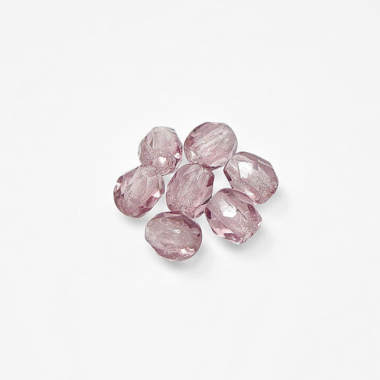 3mm Light Amethyst Czech Fire Polished Round Beads - The Bead Mix