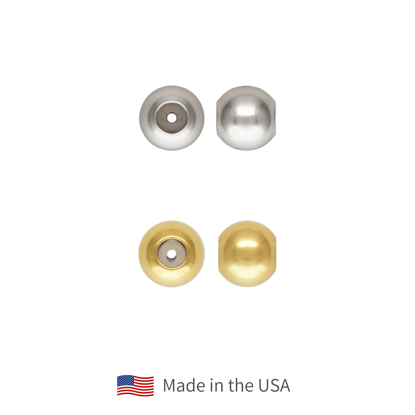 3mm Metal Beads with Silicone Insert - The Bead Mix