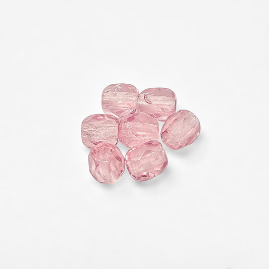 3mm Pink Czech Fire Polished Round Beads - The Bead Mix