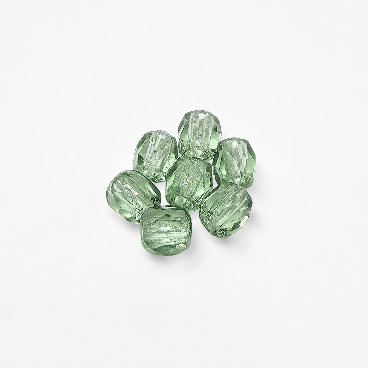 3mm Sage Czech Fire Polished Round Beads - The Bead Mix
