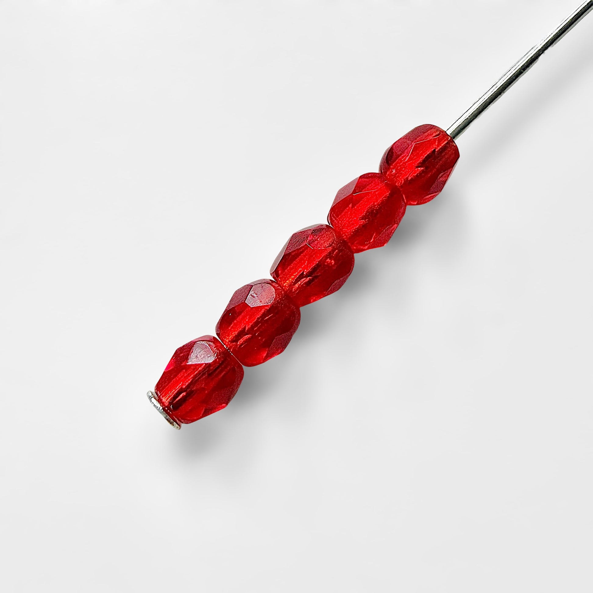 3mm Siam Czech Fire Polished Round Beads - The Bead Mix