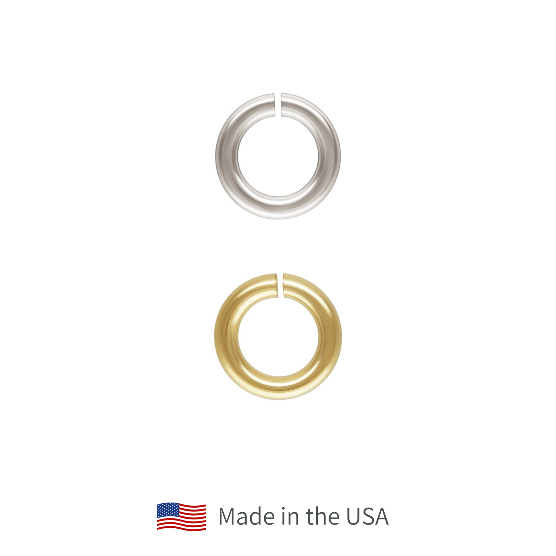 4mm Sterling Silver and Gold - Filled Open Jump Rings - The Bead Mix