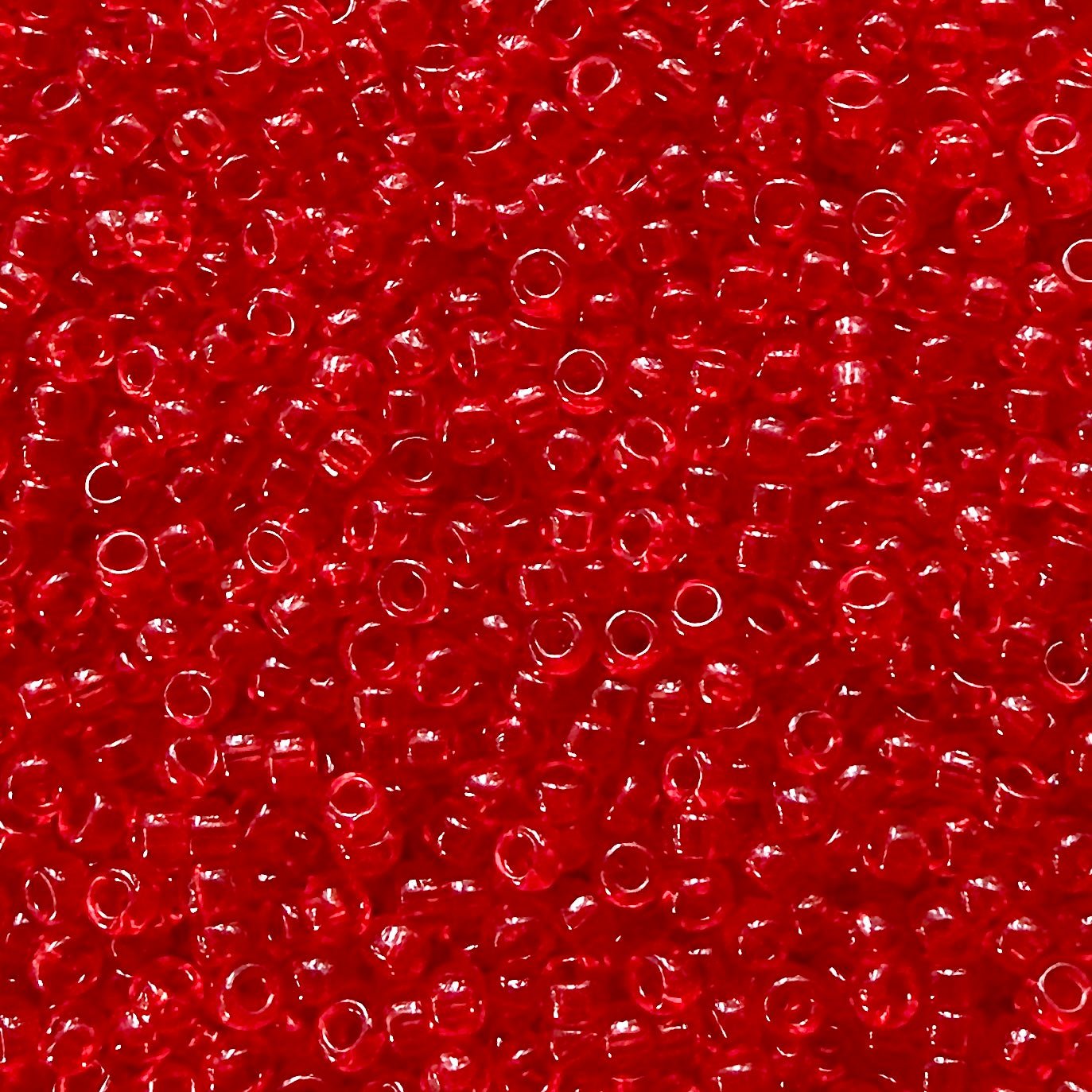 50g Miyuki 11 - 140 Transparent Bright Red - The Bead Mix