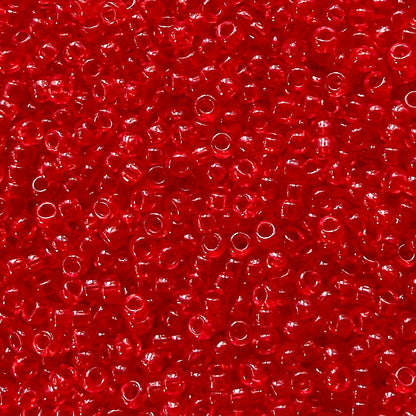 50g Miyuki 11 - 140 Transparent Bright Red - The Bead Mix