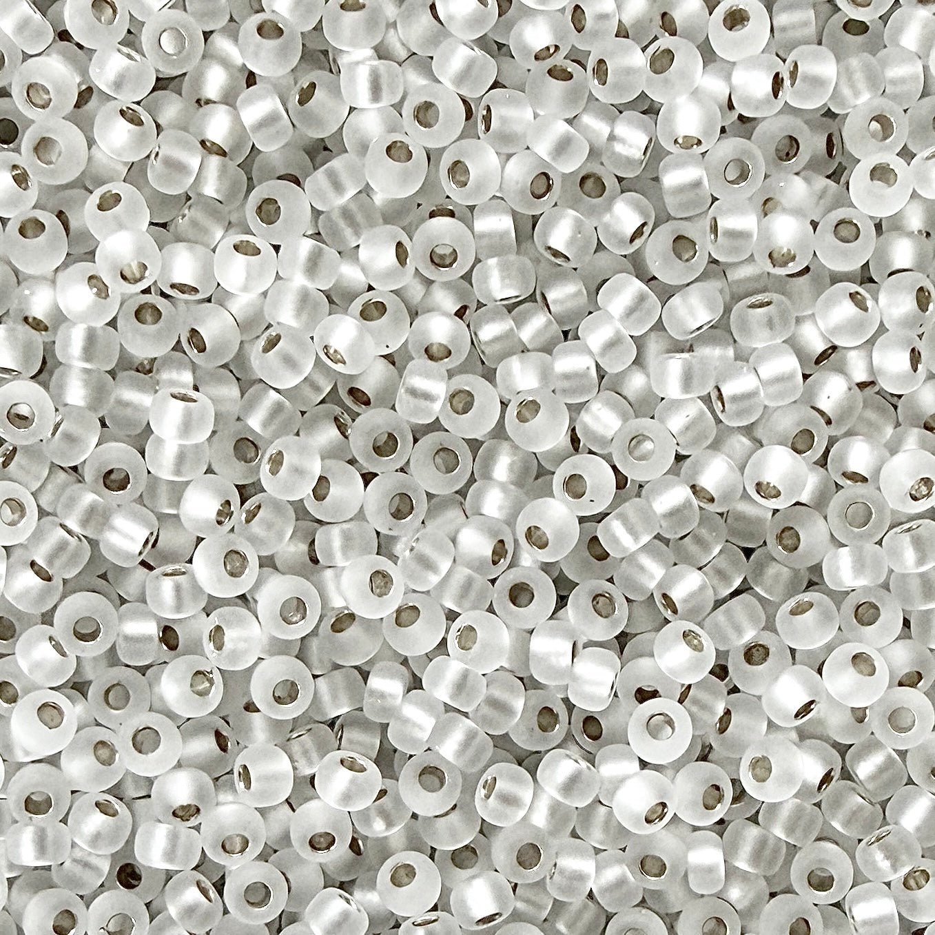 50g Miyuki 11 - 1F Silver Lined Matte Crystal - The Bead Mix