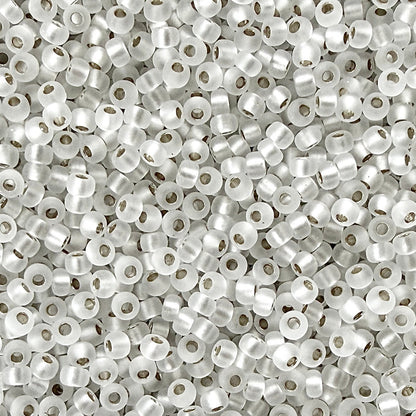 50g Miyuki 11 - 1F Silver Lined Matte Crystal - The Bead Mix