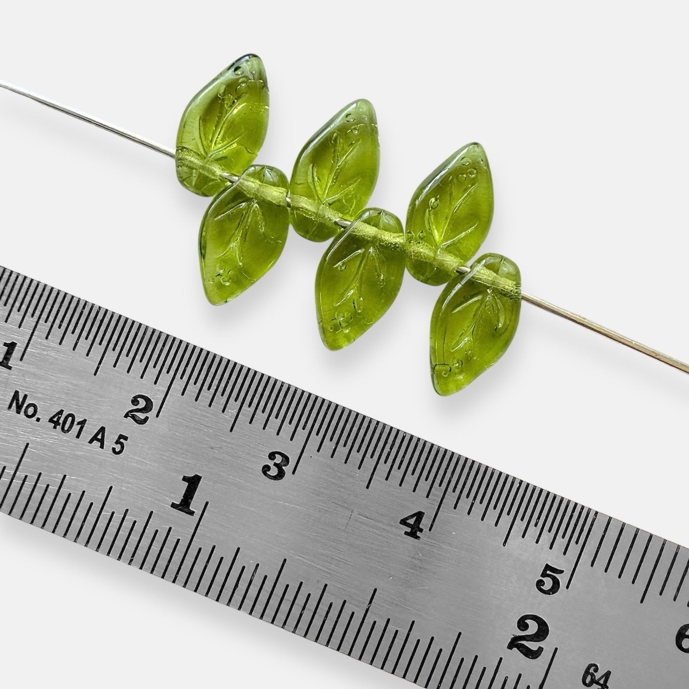 6 x 10mm Czech Glass Leaf Beads - The Bead Mix