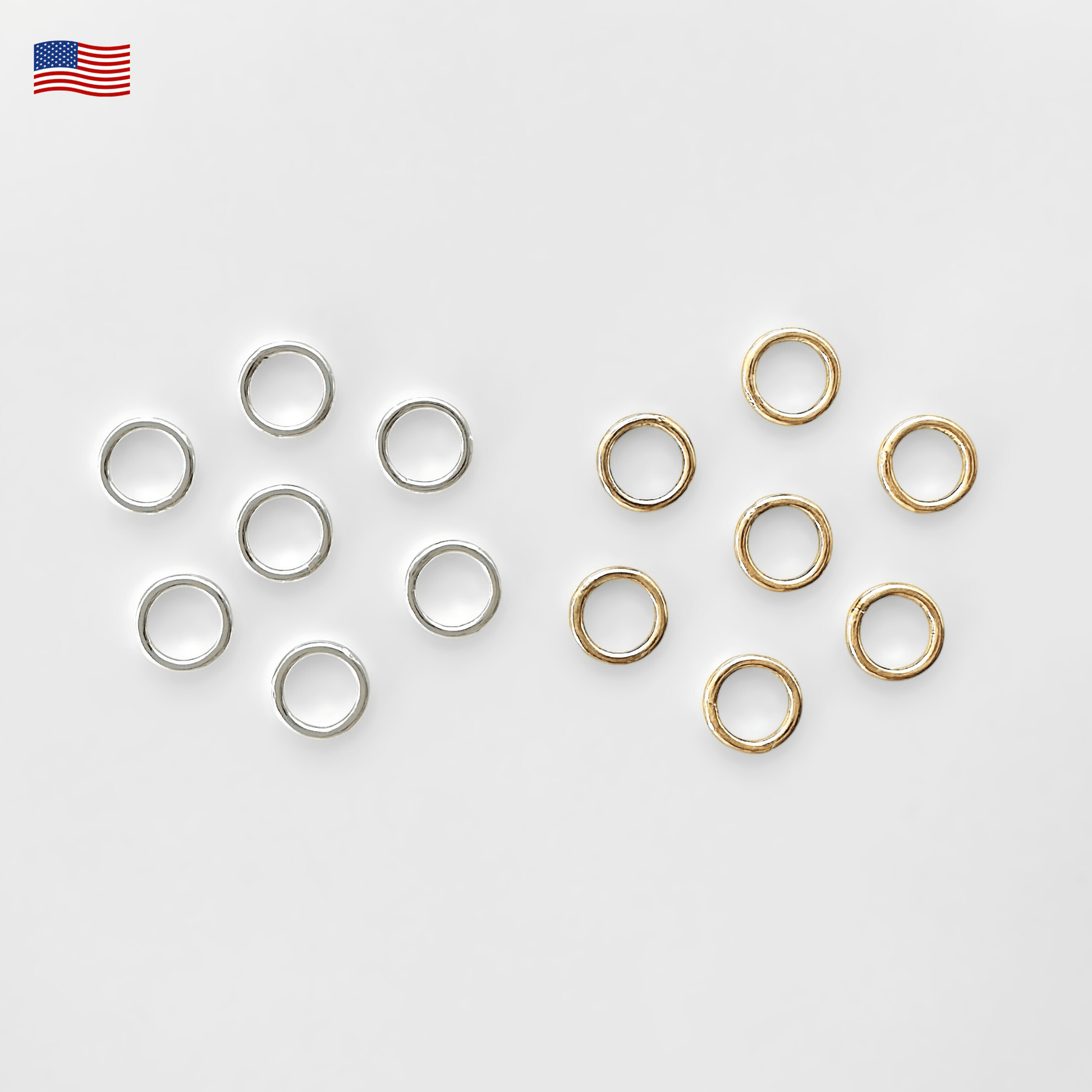 6mm Sterling Silver and Gold - Filled CLOSED Jump Rings - The Bead Mix