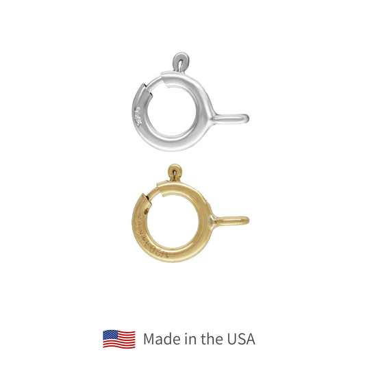 6mm Sterling Silver + Gold - Filled Spring Ring Clasp - The Bead Mix