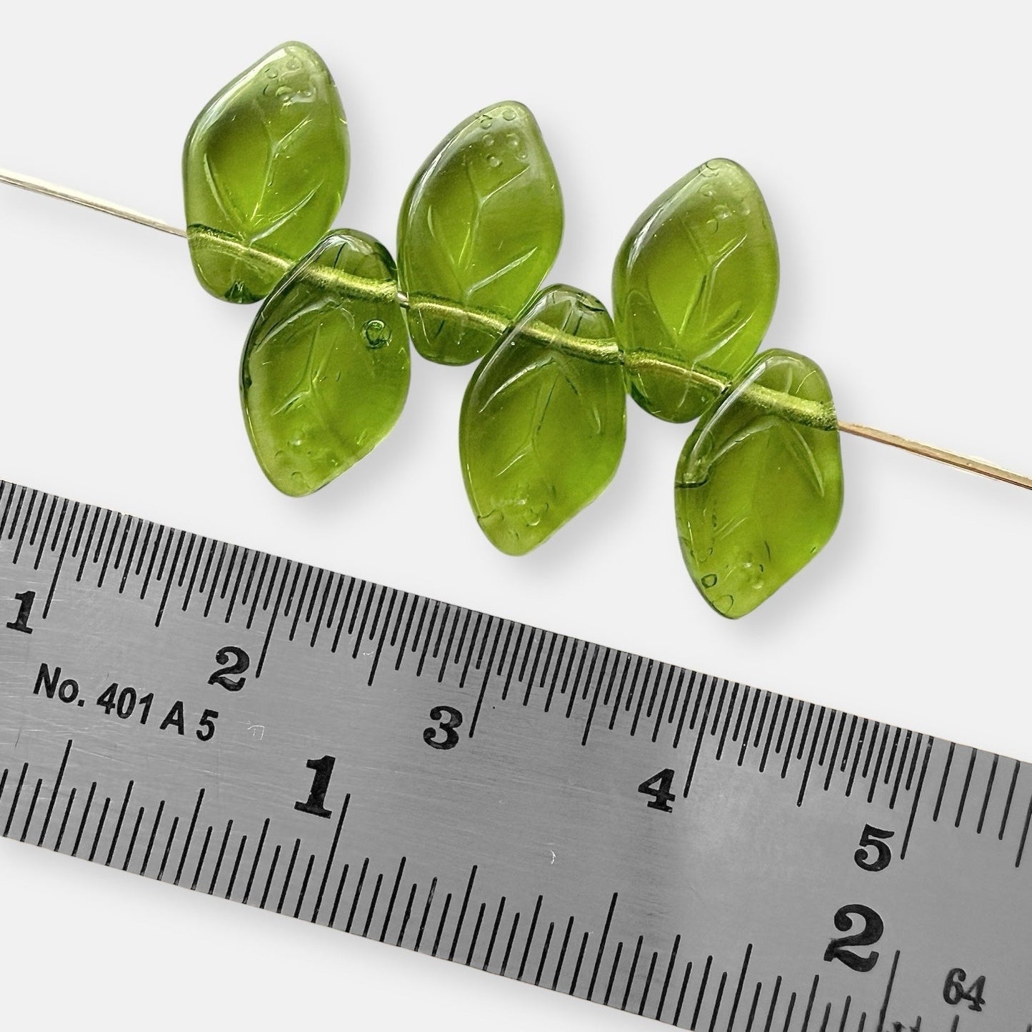 7 x 12mm Czech Glass Leaf Beads - Transparent - The Bead Mix