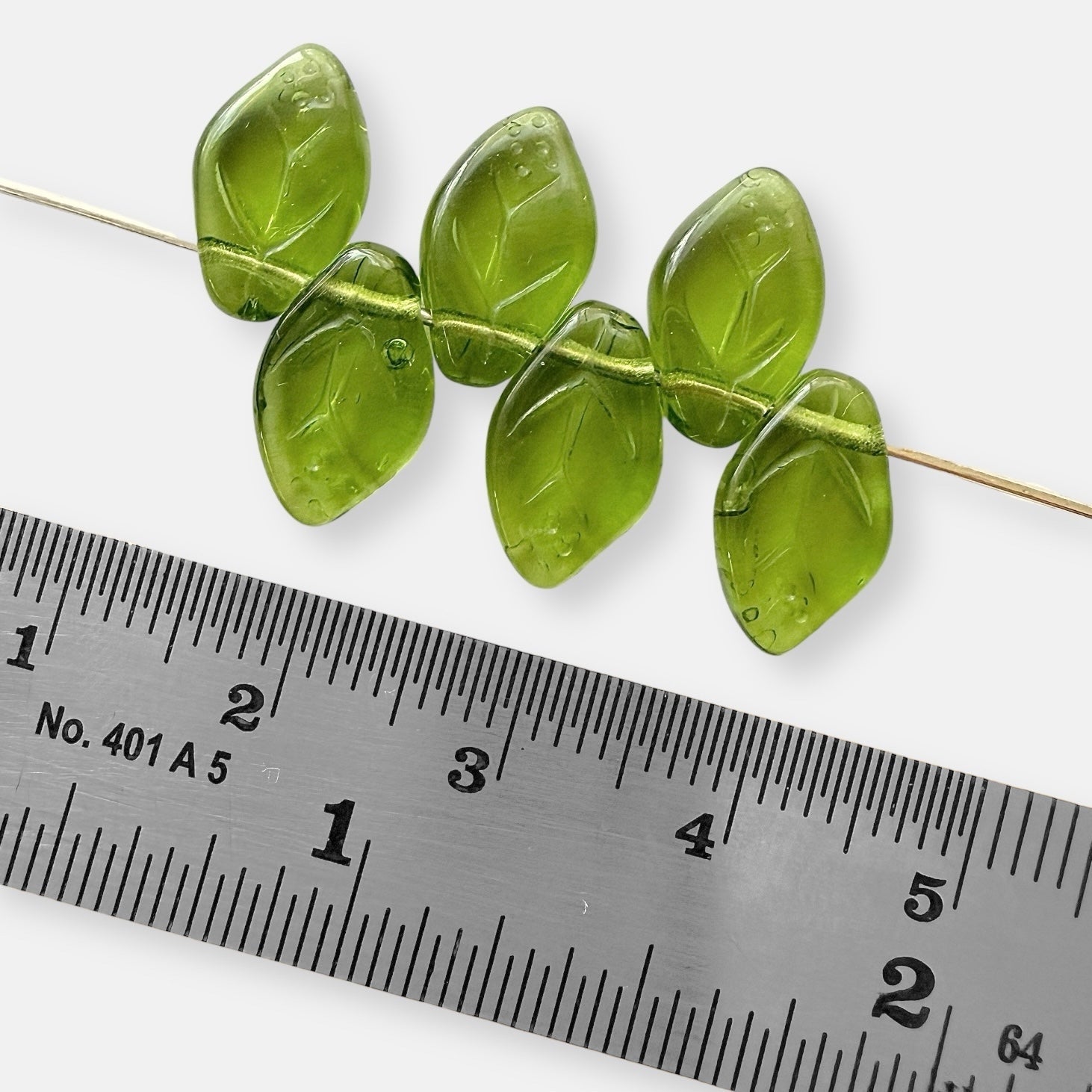 7 x 12mm Czech Glass Leaf Beads - Transparent - The Bead Mix