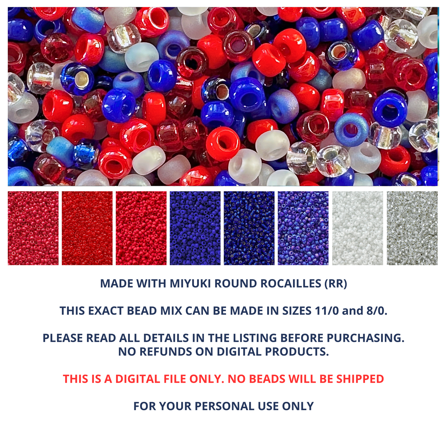Americana Miyuki Bead Mix Recipe & Color Palette (DIGITAL)