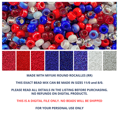 Americana Miyuki Bead Mix Recipe & Color Palette (DIGITAL)