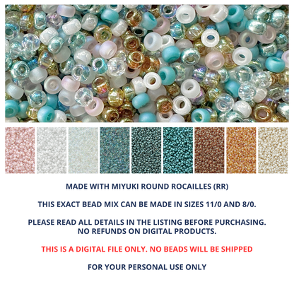 Beach Vibes Miyuki Bead Mix Recipe & Color Palette (DIGITAL)