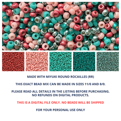 Coral Miyuki Bead Mix Recipe & Color Palette (ROUND ONLY)