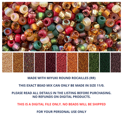 Cozy Christmas Miyuki Bead Mix Recipe & Color Palette (ROUND ONLY)