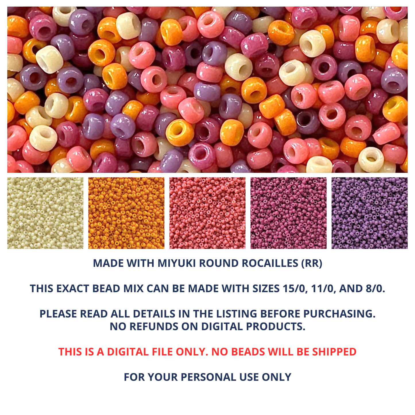 Dusk Miyuki Bead Mix Recipe & Color Palette (DIGITAL)