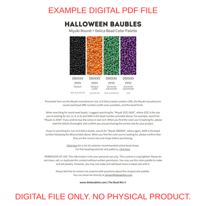 Modern Christmas Miyuki Bead Color Palette (ROUND & DELICA)