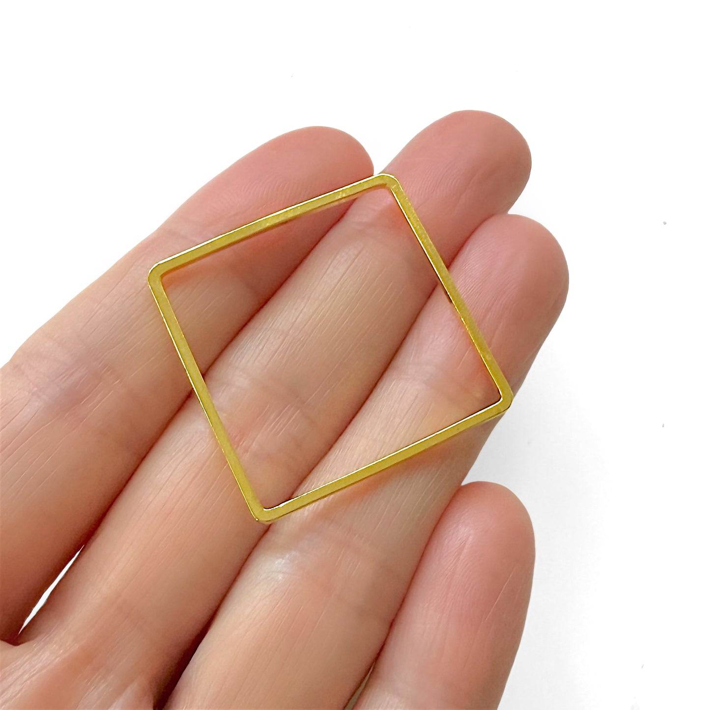 30mm Gold-plated Square Beading Frames