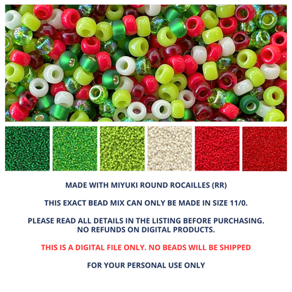 Grinch Miyuki Bead Mix Recipe & Color Palette (DIGITAL)
