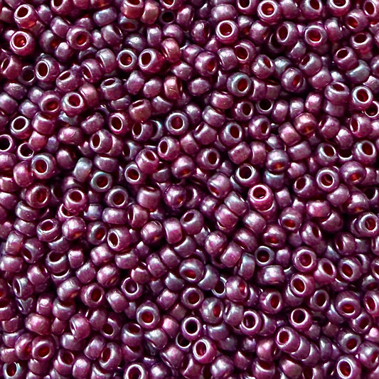 40g Miyuki 11-313SF Semi-frosted Cranberry Gold Luster