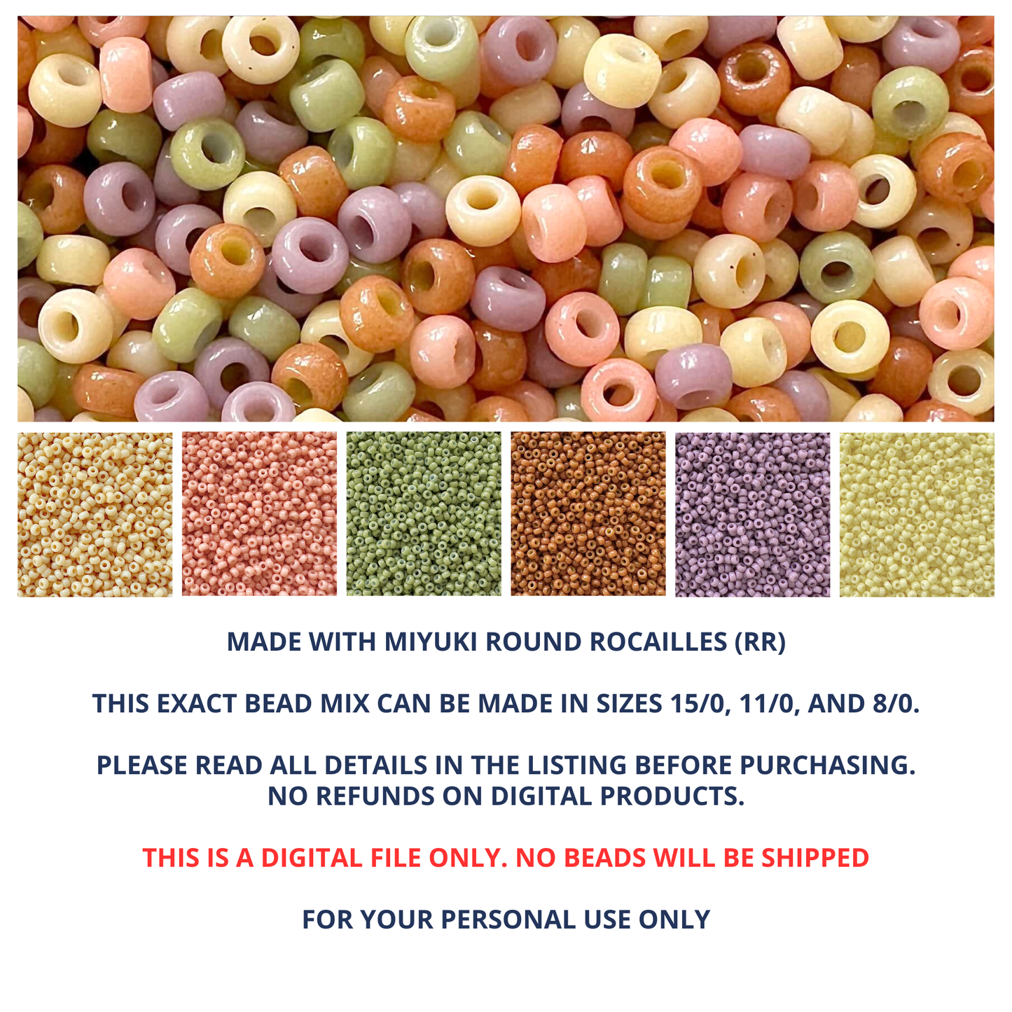 Macaron Miyuki Bead Mix Recipe & Color Palette (ROUND ONLY)