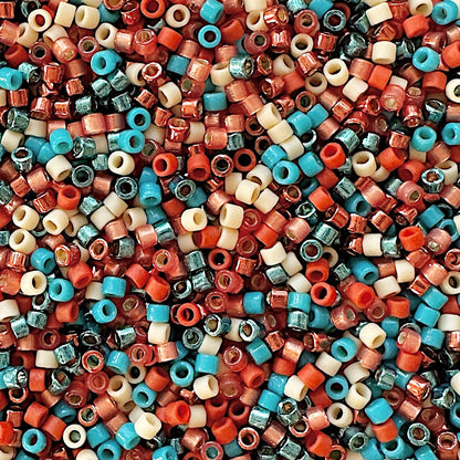 Copper Blues 11/0 Miyuki Delica Bead Mix