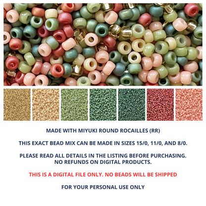 Retro Christmas Miyuki Bead Mix Recipe & Color Palette (DIGITAL)