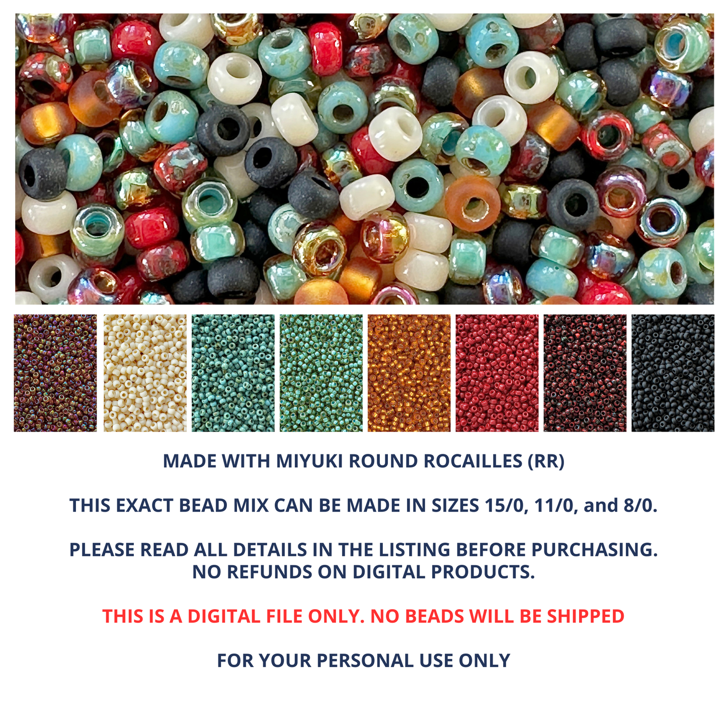 Santa Fe Miyuki Bead Mix Recipe & Color Palette (DIGITAL)