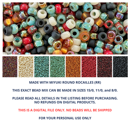 Santa Fe Miyuki Bead Mix Recipe & Color Palette (DIGITAL)