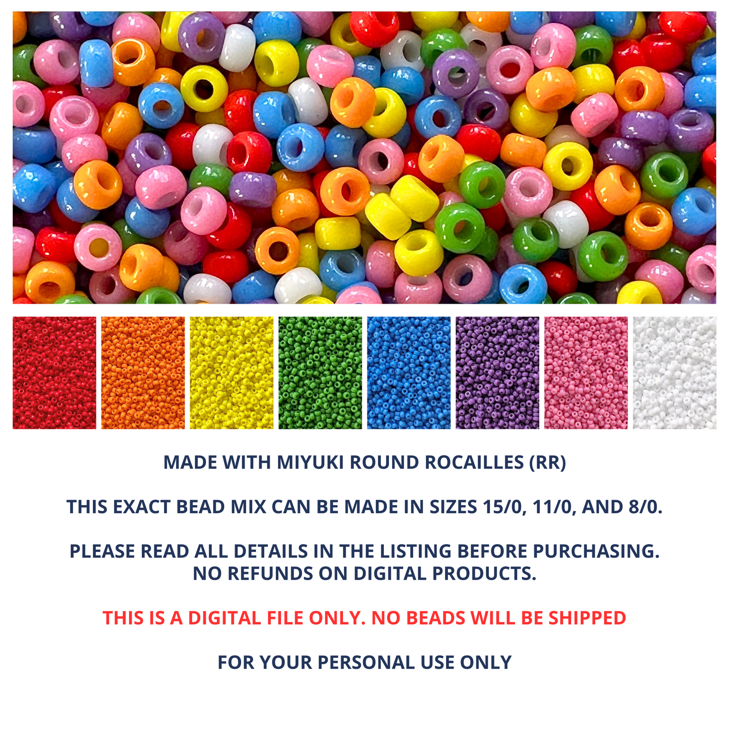 Sprinkles Miyuki Bead Mix Recipe & Color Palette (ROUND ONLY)